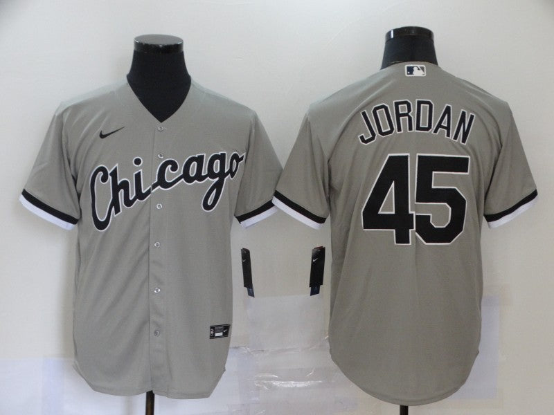 Men's Chicago White Sox Michael Jordan #45 Gray Replica Baseball Jersey