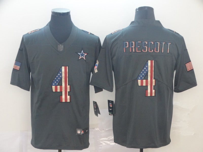 Men's Dallas Cowboys Dak Prescott #4 Black Team Game Jersey