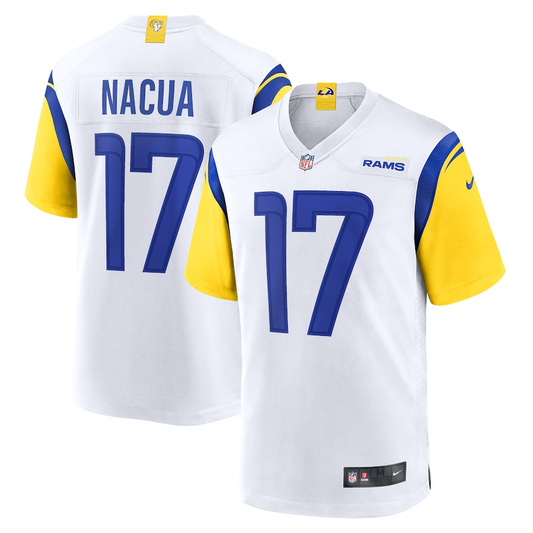 Men's Los Angeles Rams Puka Nacua #17 White Game Jersey