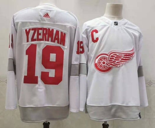 Men's Detroit Red Wings Steve Yzerman #19 White Breakaway Player Jersey