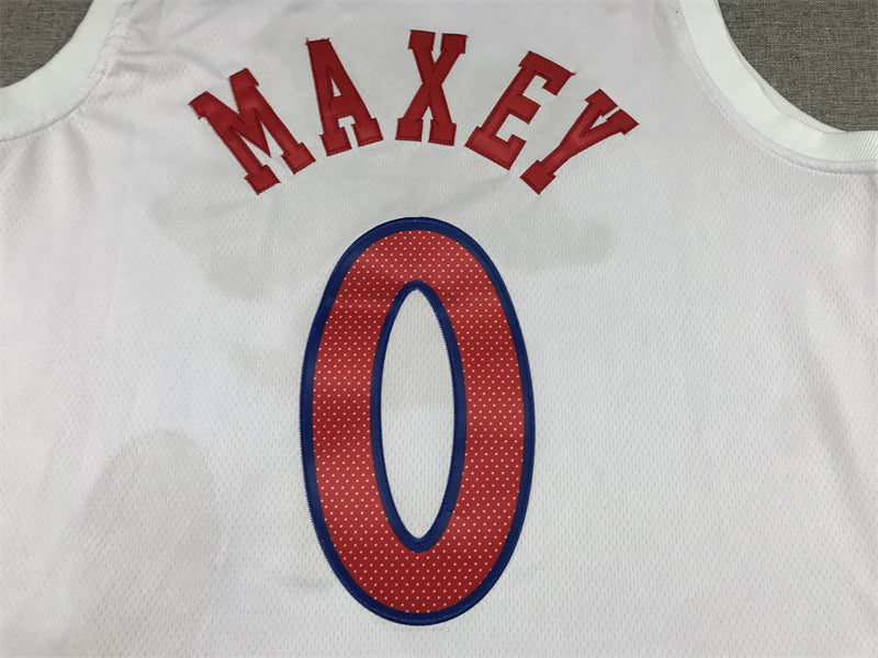 Men's Philadelphia 76ers Tyrese Maxey #0 White 2022/23 Swingman Jersey - City Edition