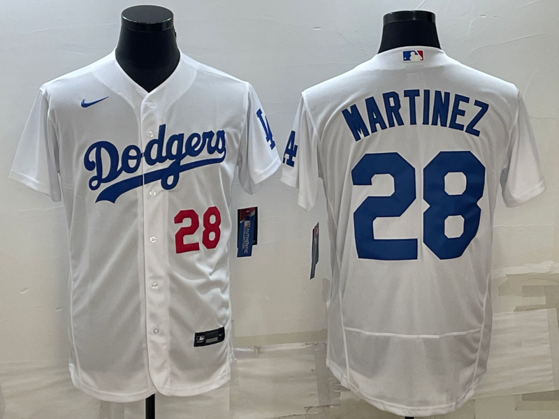 Men's Los Angeles Dodgers J.D. Martinez #28 White Replica Player Jersey