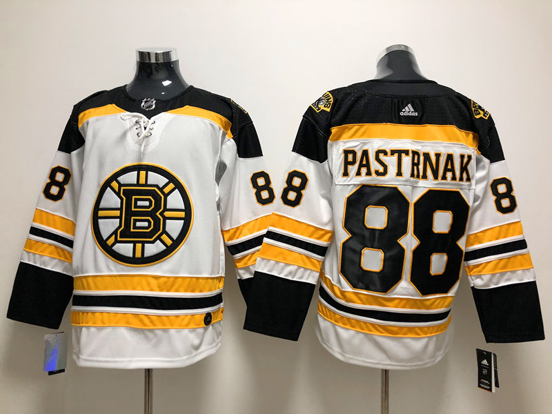 Men's Boston Bruins David Pastrnak #88 White Player Jersey