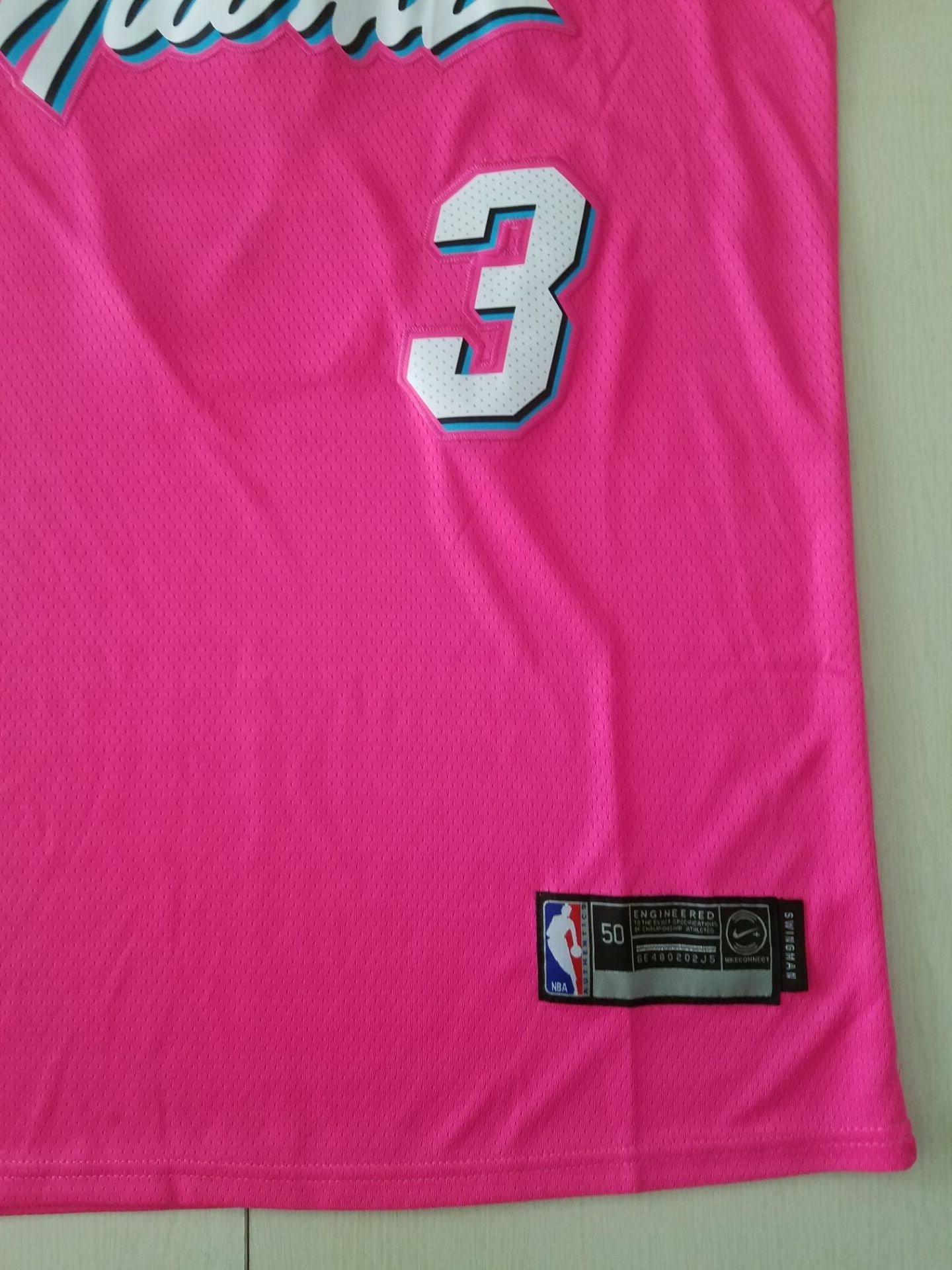 Men's Miami Heat Dwyane Wade #3 Pink Swingman Player Jersey