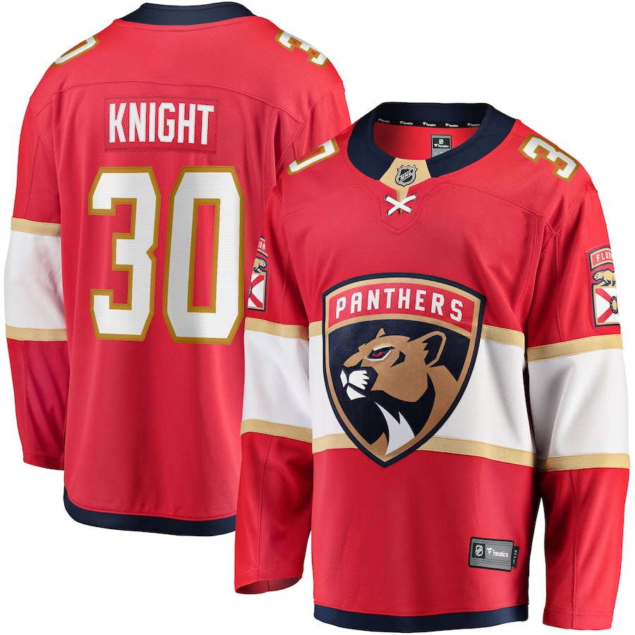 Men's Florida Panthers Spencer Knight #30 Red Player Jersey