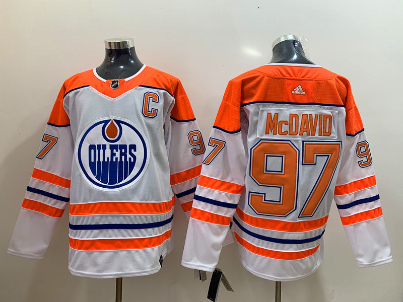 Men's Edmonton Oilers Connor McDavid #97 White Breakaway Jersey