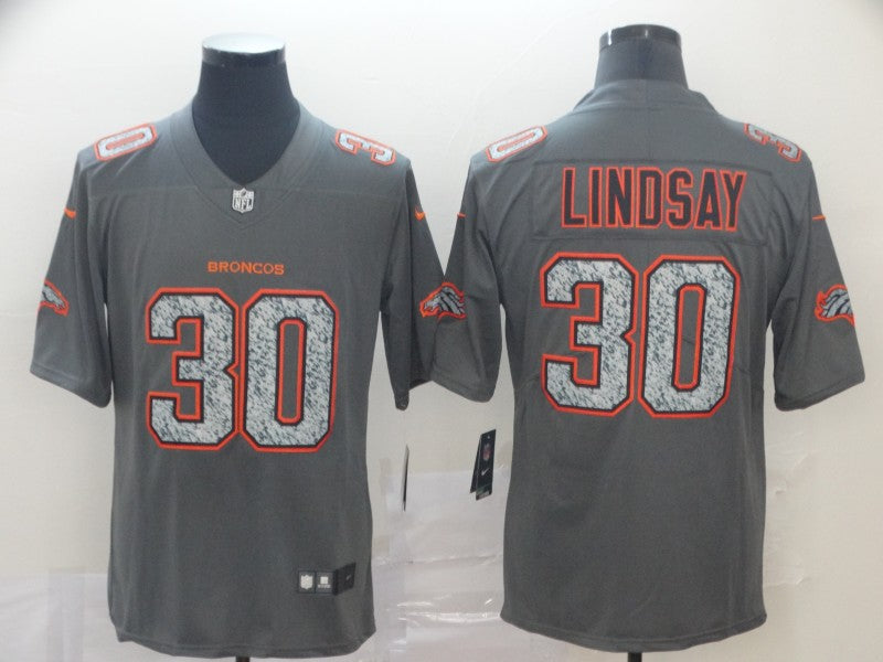 Men's Denver Broncos Phillip Lindsay #30 Gray Game Jersey