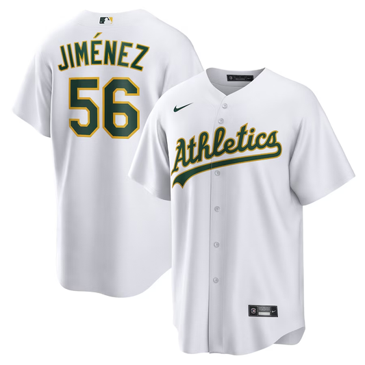 Men's Oakland Athletics Dany Jimenez #56 White Home Replica Player Jersey