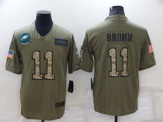 Men's Philadelphia Eagles A.J. Brown #11 Brown Game Player Jersey