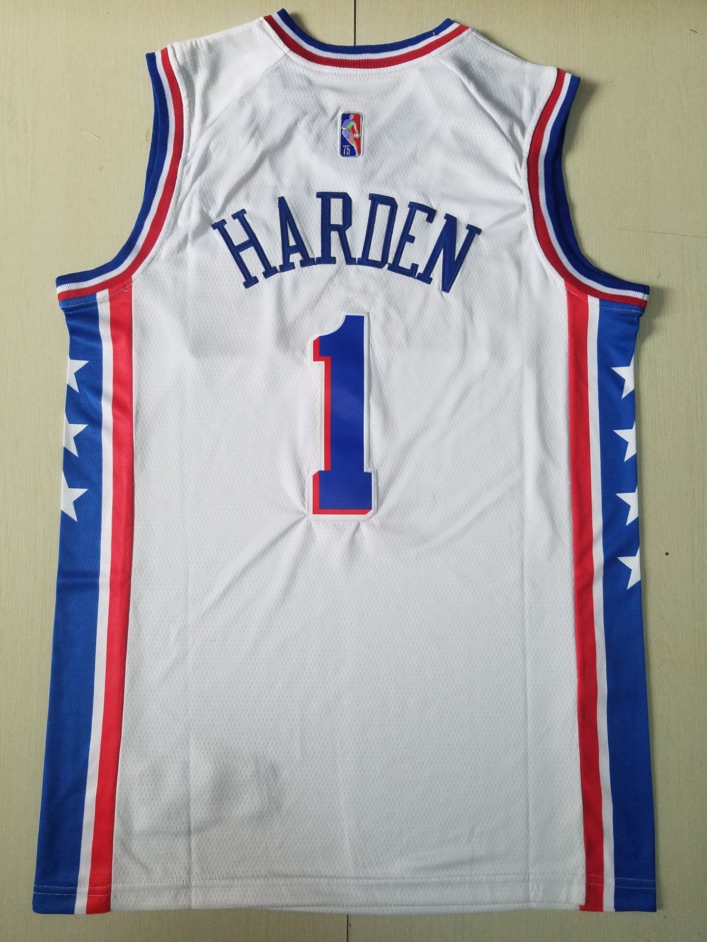 Men's Philadelphia 76ers James Harden White Fastbreak Replica Player Jersey