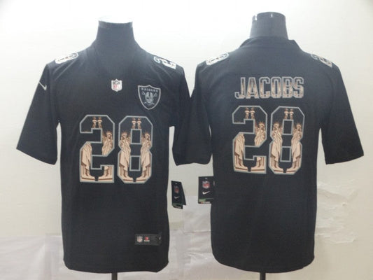 Men's Las Vegas Raiders #28 Josh Jacobs Black Game Player Jersey