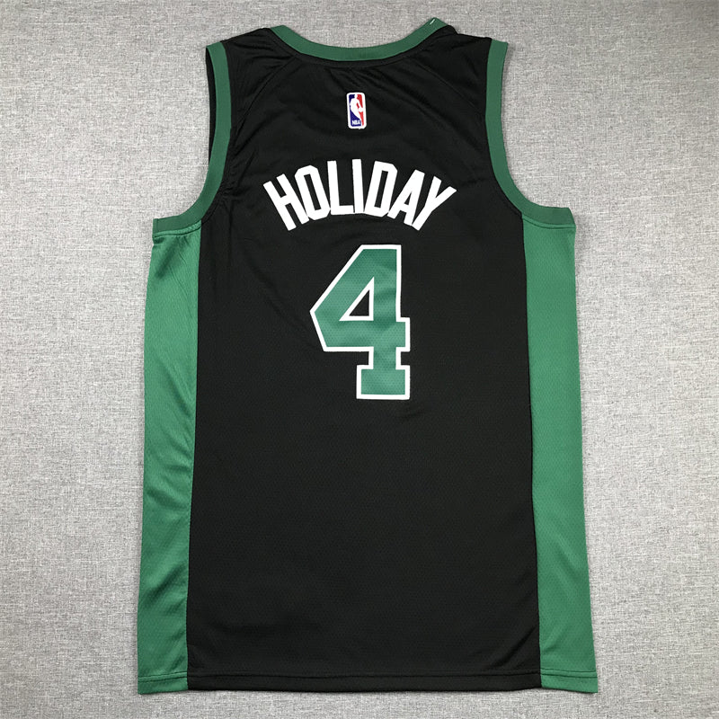 Men's Boston Celtics Jrue Holiday #4 Black Swingman Jersey - Statement Edition