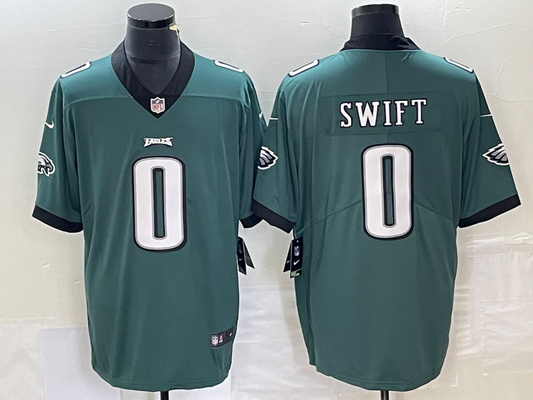 Men's Philadelphia Eagles D'Andre Swift #0 Midnight Green Game Jersey