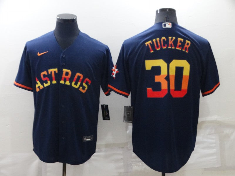 Men's Houston Astros Kyle Tucker #30 Navy Replica Baseball Jersey