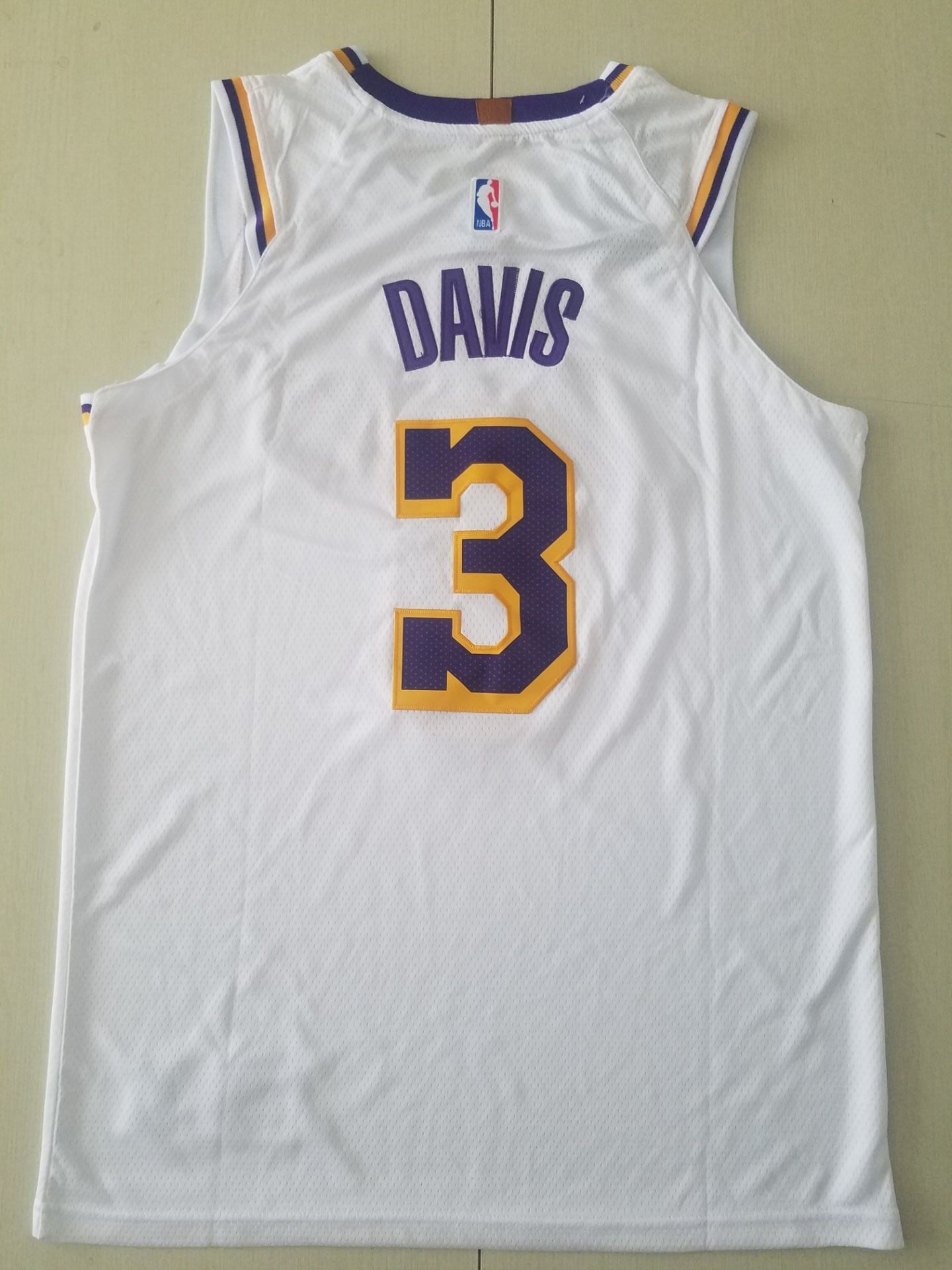 Men's Los Angeles Lakers Anthony Davis White #3 NBA Swingman Jersey