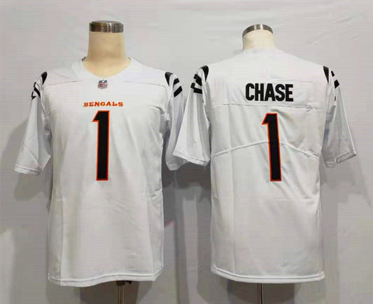 Men's Cincinnati Bengals Ja'Marr Chase #1 White Game Jersey