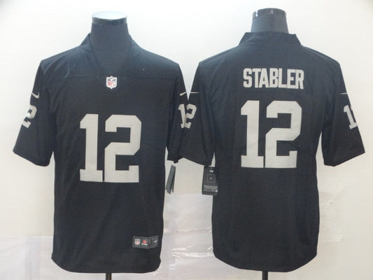 Men's Las Vegas Raiders Ken Stabler #12 Black Game Player Jersey