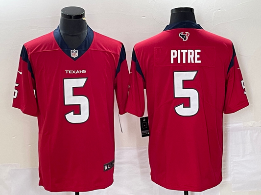 Men's Houston Texans Jalen Pitre #5 Red Game Player Jersey