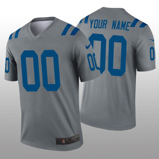 Custom Indianapolis Colts Gray Inverted Legend Jersey Stitched American Football Jerseys