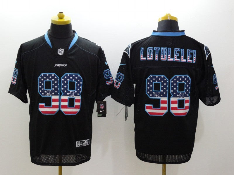 Men's Carolina Panthers Star Lotulelei #98 Black Game Jersey