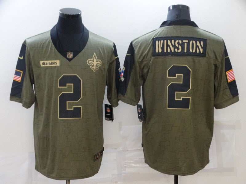 Men's New Orleans Saints Jameis Winston #2 Brown Game Jersey