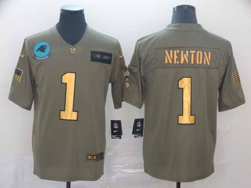 Men's Carolina Panthers Cam Newton #1 Brown Player Game Jersey