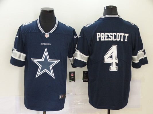 Men's Dallas Cowboys Dak Prescott #4 Navy Player Game Jersey