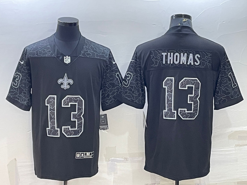 Men's New Orleans Saints Michael Thomas #13 Black RFLCTV Limited Jersey