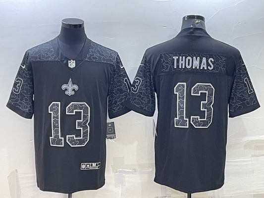 Men's New Orleans Saints Michael Thomas #13 Black RFLCTV Limited Jersey