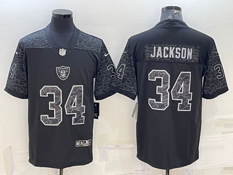 Men's Las Vegas Raiders Bo Jackson #34 Black RFLCTV Limited Jersey