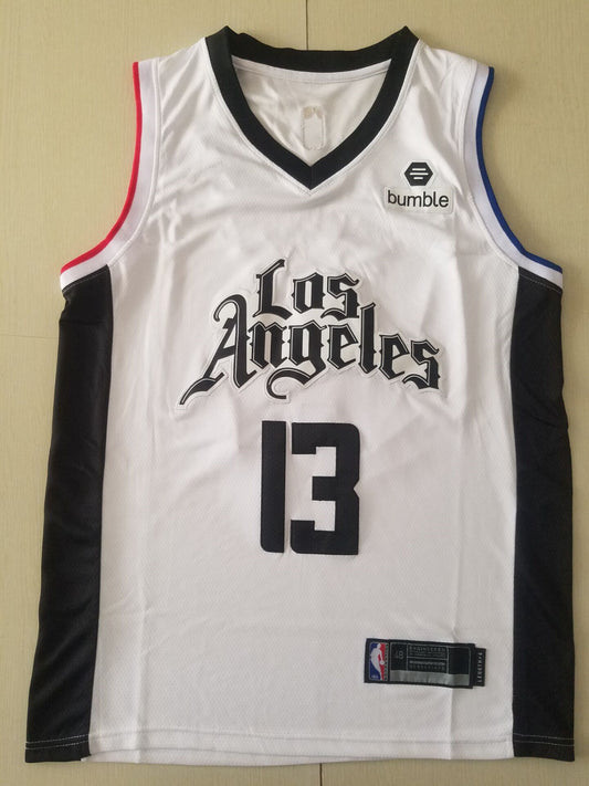 Men's LA Clippers Paul George #13 NBA White Classics Jersey