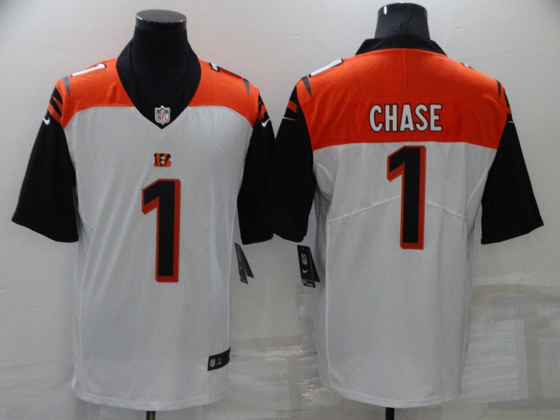 Men's Cincinnati Bengals Ja'Marr Chase #1 Orange/White Game Jersey