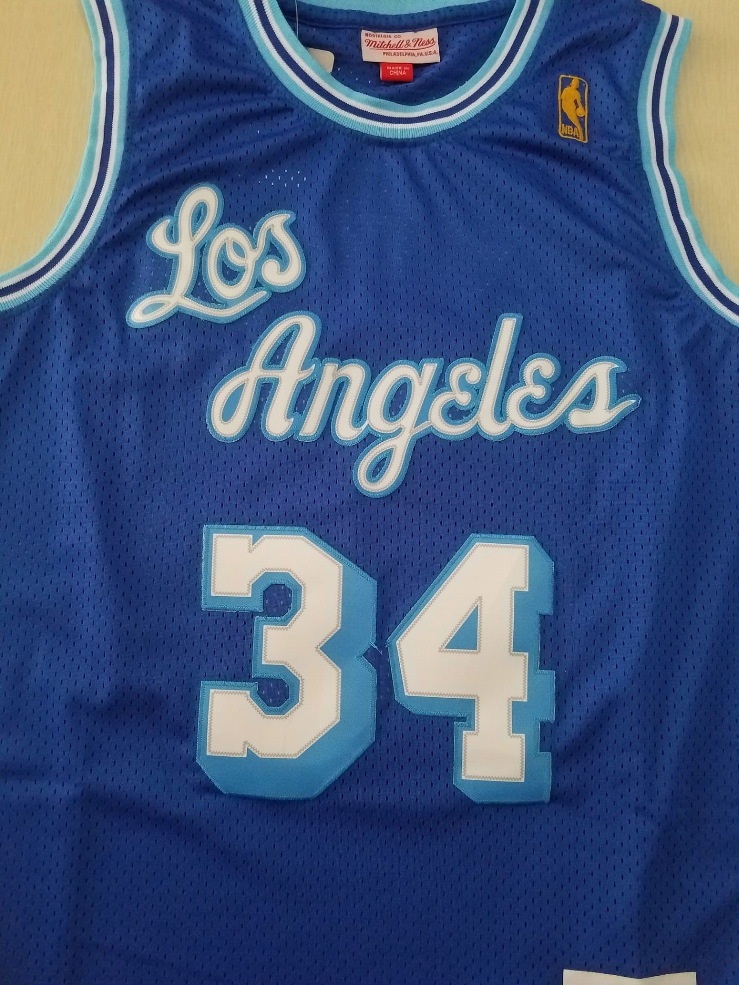 Men's Los Angeles Lakers Shaquille O'Neal Blue Hardwood Classics Swingman Jersey