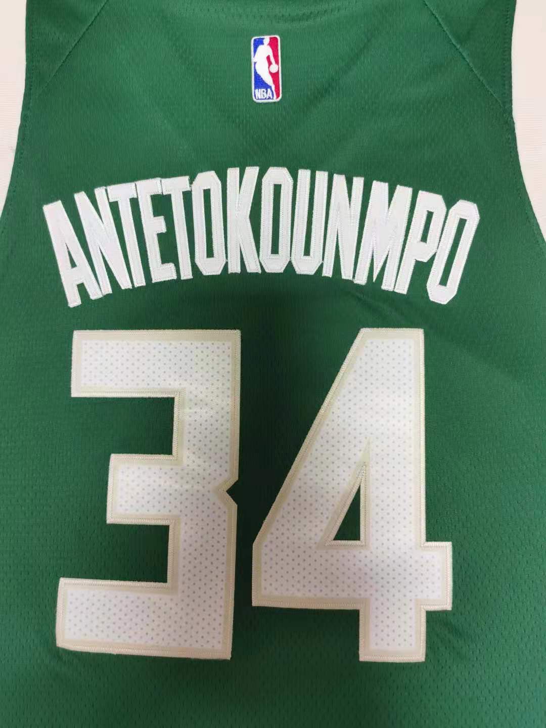 Men's Milwaukee Bucks Giannis Antetokounmpo #34 Green Player Jersey