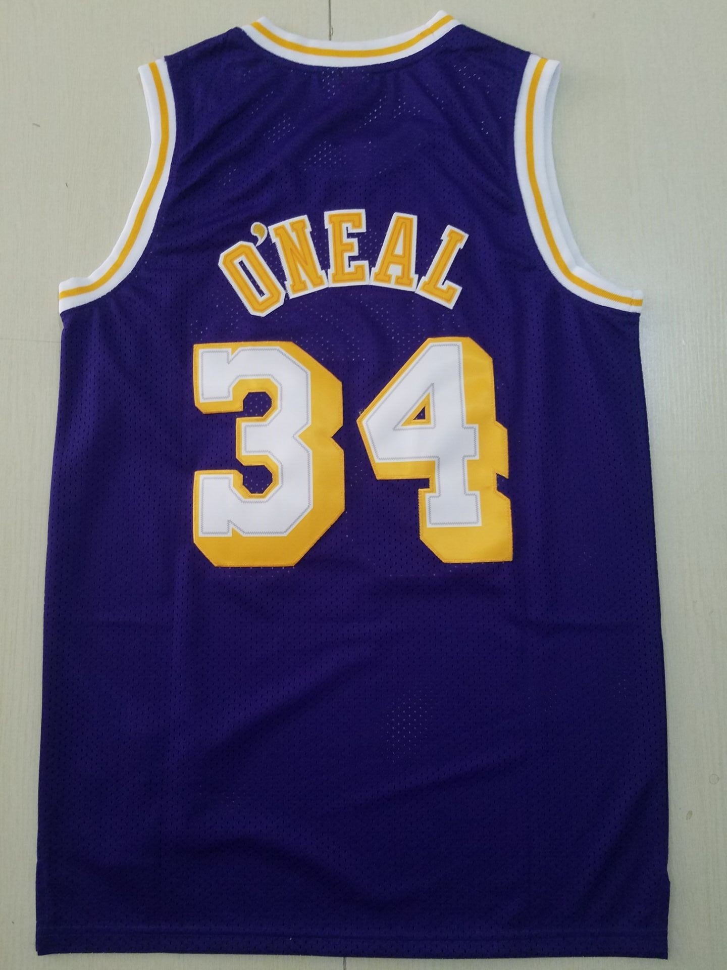 Men's Los Angeles Lakers Shaquille O'Neal #34 Purple 1996-97 Classics Jersey