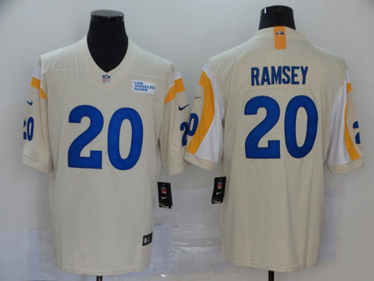 Men's Los Angeles Rams Jalen Ramsey #20 Beige Vapor Limited Jersey