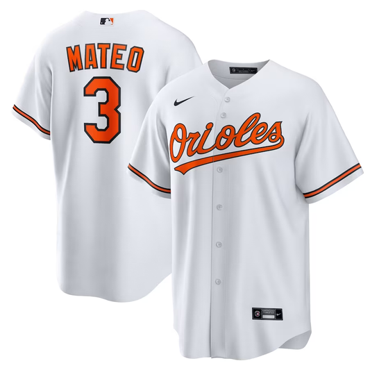 Men's Baltimore Orioles Jorge Mateo #3 White Replica Player Jersey