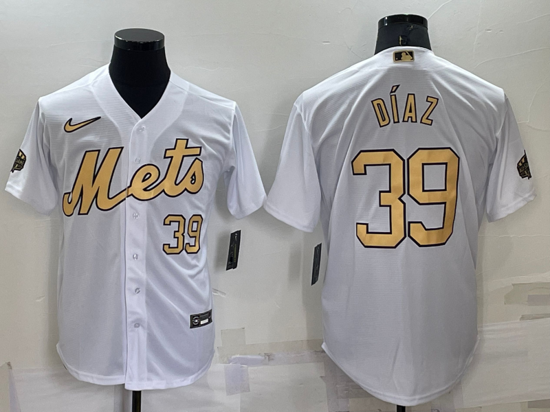 Men's New York Mets Edwin Diaz #39 White Stitched Jersey