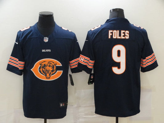 Men's Chicago Bears Nick Foles #9 Navy Game Player Jersey