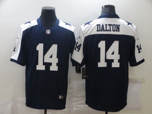 Men's Dallas Cowboys Andy Dalton #14 Navy Game Jersey