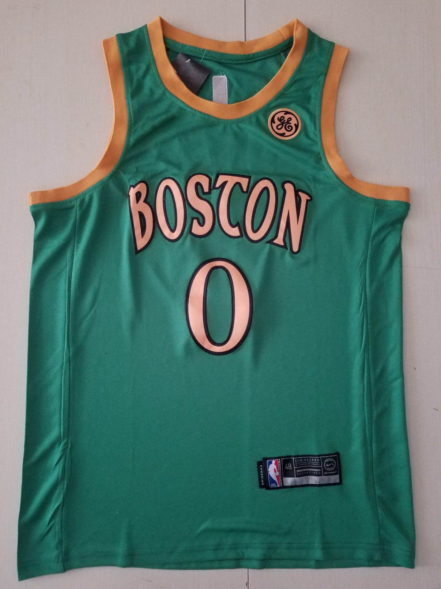 Men's Boston Celtics Jayson Tatum #0 NBA Green Swingman Player Jersey