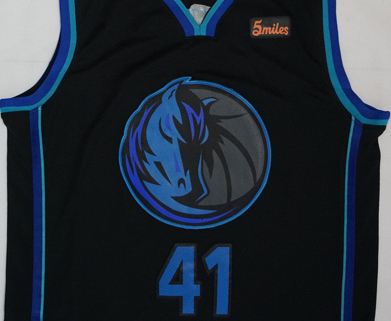 Men's Dallas Mavericks Dirk Nowitzki #41 NBA Black Replica Swingman Jersey