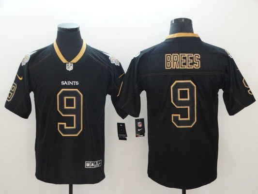 Men's New Orleans Saints Drew Brees #9 Black Game Player Jersey