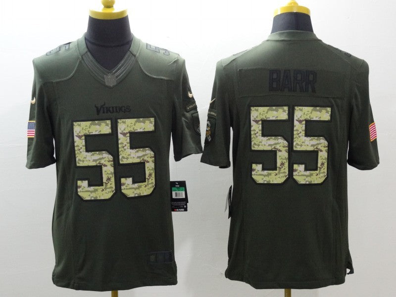 Men's Minnesota Vikings Anthony Barr #55 Army Green Game Jersey