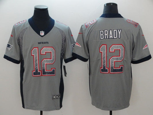 Men's New England Patriots Tom Brady #12 Gray Player Game Jersey