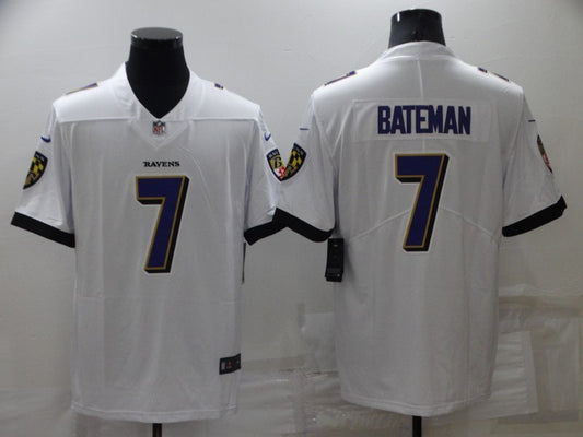 Men's Baltimore Ravens Rashod Bateman #7 White Game Jersey