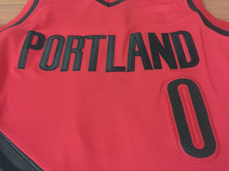 Men's Portland Trail Blazers Damian Lillard #0 Red Swingman Jersey