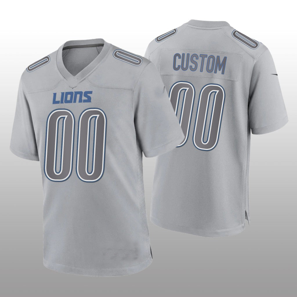 Custom Detroit Lions Gray Game Atmosphere Jersey Stitched American Football Jerseys