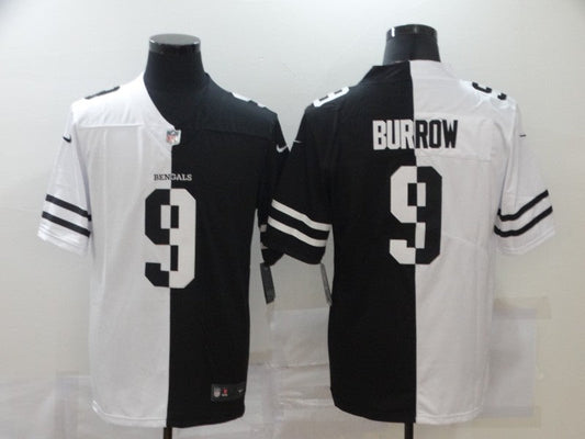 Men's Cincinnati Bengals Joe Burrow #9 Black/White Game Jersey