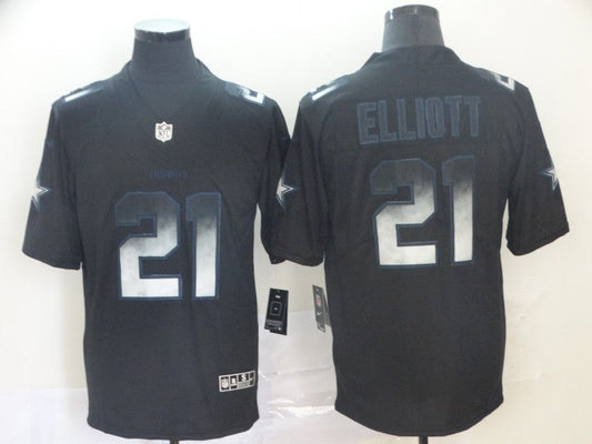 Men's Dallas Cowboys #21 Ezekiel Elliott Black Authentic Game Player Jersey